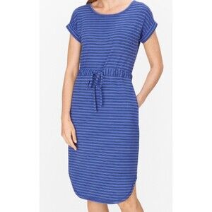 T BY TALBOTS NWT $89 Striped Tie Front Cuffed Casual Tee Dress Size Large